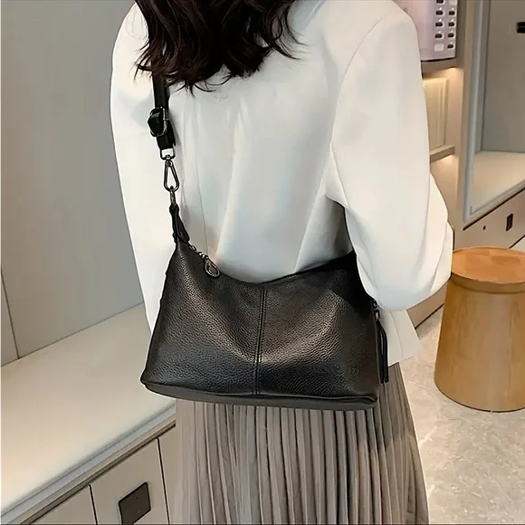 Genuine Leather Handbag + Adjustable Strap - Picture 2 of 6